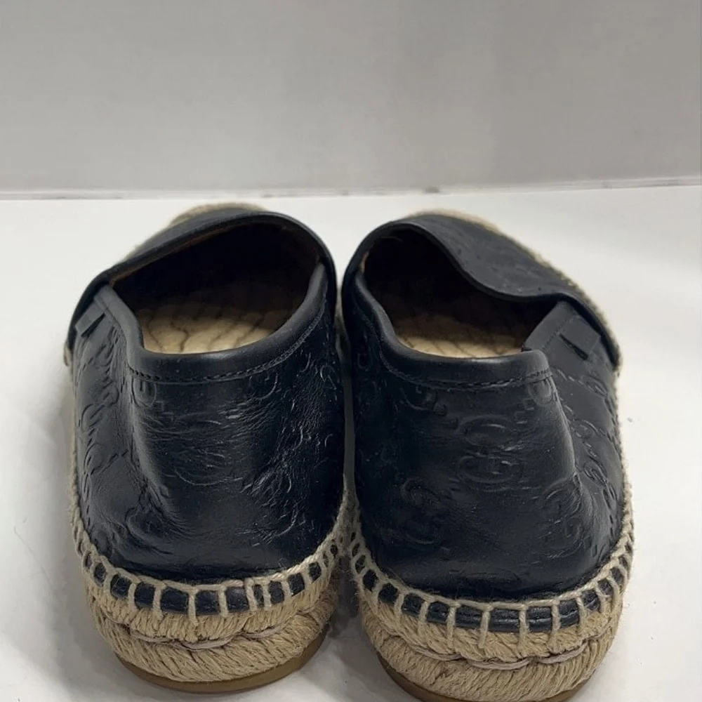 GUCCI Black Espadrille Slip-On Shoes - Picture 2 of 7